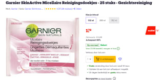 Garnier SkinActive Micellaire Reinigingsdoekjes 25 Stuks voor €1,79 bij Bol.com