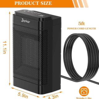 Calefactor 1200W/1500 W, LED de bajo consumo y silencioso por 9,38€