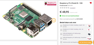 Raspberry Pi 4 Model B - 1GB RAM voor €48,14 bij Kiwi-electronics