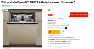 Whirlpool MaxiSpace W7I HT58 T Volledig ingebouwde vaatwasser voor €699 bij Bol