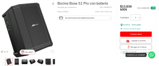 Bocina Bose S1 Pro con Batería por $13,839 en Sanborns