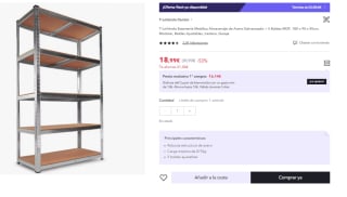 Estantería Metálica Galvanizada Nyana Home 875kg 5 Baldas por 11.4€