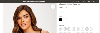 Infatuation Padded Plunge Bra - £5