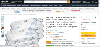 Lot de 6x72 lingettes nettoyantes pour bébé Biolane à 13,74€