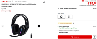 Logitech G733 Wireless Gaming Headset voor €80,98 bij de Mediamarkt