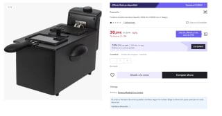 CleanFry 3000 Black.Freidora Eléctrica de 2180 W, 3 Litros, Acero inoxidable, Filtro OilClean que mantiene el aceite limpio, Tapa con ventana de visión, Filtro antiolores por 21.07€