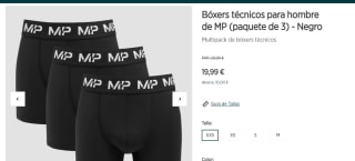 Pack x3 Bóxers técnicos para hombre de MP por 19,99€