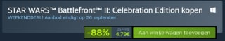 STAR WARS™ Battlefront™ II: Celebration Edition voor €4,79 via Steam