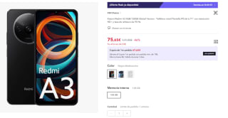 Movil Xiaomi Redmi A3 4G 4GB-128GB por 75.65€ (Cuenta Nueva 63.65€)