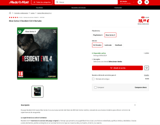 Xbox Series X Resident Evil 4 Remake por solo 19,90€