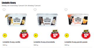 Lindahls Kvarg Kuip 500 gram voor €1,39 bij Dirk