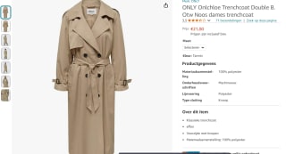 Only Onlchloe trenchcoat voor €21 bij Amazon NL