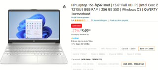 HP Laptop 15s-fq5610nd 15.6" Laptop voor €349 bij Amazon