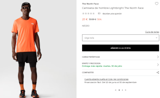 Camiseta de hombre Lightbright The North Face por 20€