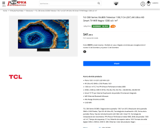 TV TLC C80 Series 55c805 139,7cm 55" 4K Ultra HD Smart TV Wifi Negro 1300 cd / m² por solo 541,99€