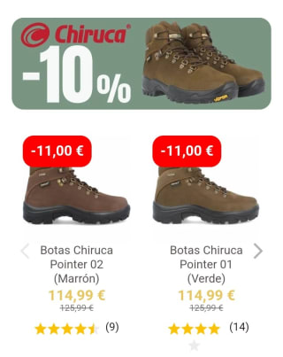-10% en Chiruca desde Zapattu.