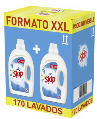 SKIP ACTIVE CLEAN 170 LAVADOS CAJA 2 BOTELLAS por solo 11,97€
