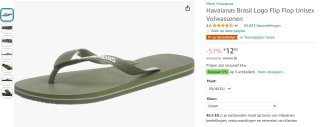 Havaianas Brasil groene slippers voor €12,95 via Amazon NL