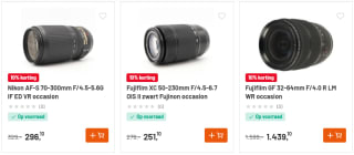 10 procent korting op alle tweedehands producten bij Kamera Express