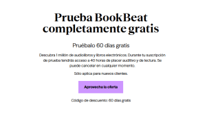60 días Prueba BookBeat completamente gratis