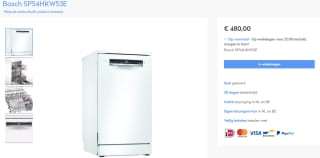 Bosch Serie 4 SPS4HKW53E vaatwasser Vrijstaand voor €470 bij El-Vidas