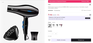 Secadora de pelo profesional SURKER 3500w por 7,70€