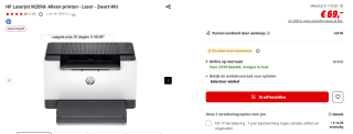 HP LaserJet M209d printer voor €69 bij de Mediamarkt