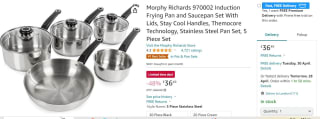 5-Piece Morphy Richards Stainless Steel Pan Set - £36.49