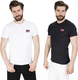 Levi's Men 2-pack crewneck graphic basic T-shirts voor €19,98 bij Amazon