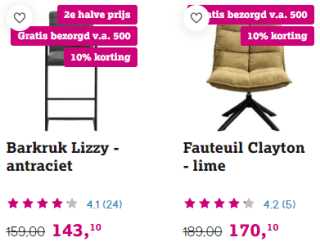 10% extra korting op alles bij Leen Bakker