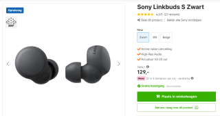 Sony LinkBuds S voor €129 bij Expert