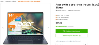 Acer Swift 5 SF514-56T-50DT voor €899,10 bij Expert