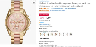 Michael Kors Heren bradshaw horloge MK6359 voor €100,80 bij Amazon