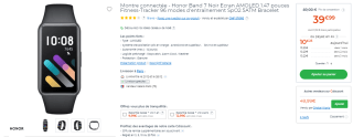 Montre connectée - Honor Band 7 Noir Écran AMOLED 1.47 à 39,99€