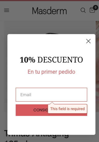 -10% en Primer pedido Masderm.
