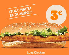 Long chicken por solo 3€ de Burguerking