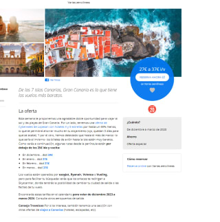 Vuelos a Gran canaria desde tan sólo 27€ i/v