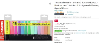 Stabilo markeerstiften set met 15 stiften