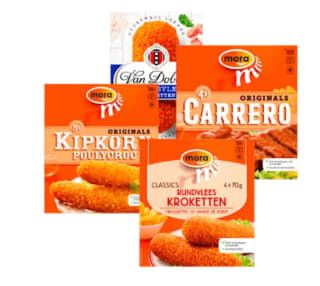 50% korting op Mora en/of van Dobben snacks bij de Plus