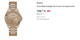 Reloj Analógico De Cuarzo Guess Gs Lady Frontier por 108€