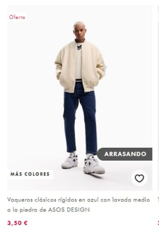 Descuentos por tiempo limitado de hasta -80% en Asos prendas desde 1,70€