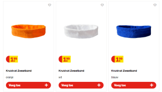 EK depay Zweetbandjes voor €1,99 bij Kruidvat