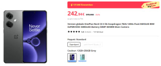 Smartphone OnePlus Nord CE 3 5G de 256Go à 242,94€