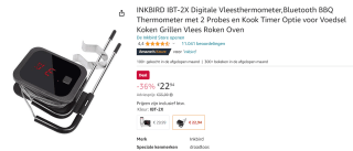 Inkbird IBT-2X BBQ GO grill thermometer voor €22,94 bij Amazon