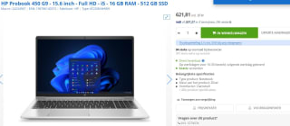 HP ProBook 450 G9 (6F220EA) voor €621,81 bij Max ICT