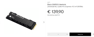 WD Black SN850X (met heatsink) 2TB voor €139,90 bij Dustinhome