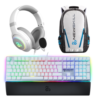 Pack Suiko teclado Ivory Blue + auriculares SOBEK 7.1 Ivory + mochila Mercury