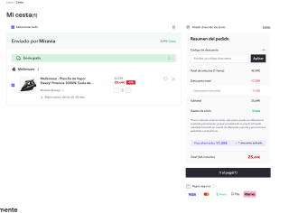 Plancha Mellerware de Vapor Steezy Potencia 3000W por 25,64€