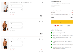 2+1 gratis op heren ondergoed bij HEMA