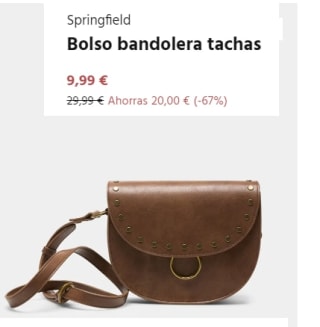 Bolso bandolera de tachas Springfield por 9.99€
